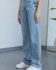 Kesik Paça Wide Leg Jean - BUZ MAVİ Kesik Paça Wide Leg Jean - BUZ MAVİ